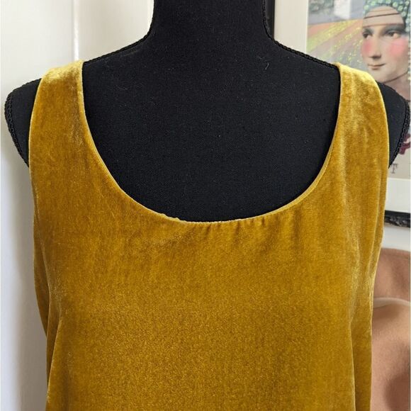 J. Crew Vintage Gold Pullover Sleeveless Velvet Top 6 Coastal Cowgirl Boho - Picture 5 of 15